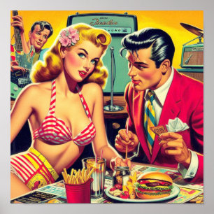 Poster Coulpe retrô de 1950