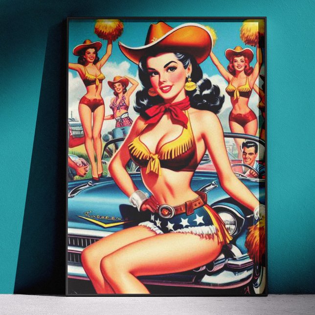 Póster Country Cheerleader Pin-up (Criador carregado)