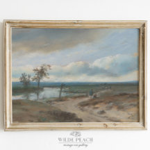 Country Road com Pond Vintage Painting