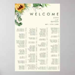 Poster Country Sunflower Assentos Alfabéticos Amarelos