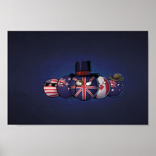 Póster Countryballs anglo-saxão