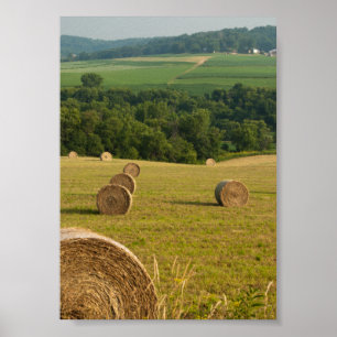 Póster Countryside Hay Bales
