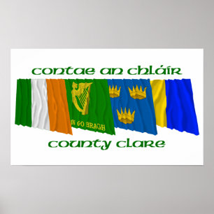 Poster County Clare Flags