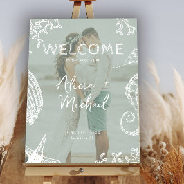 Poster Couple photo coastal wedding welcome 