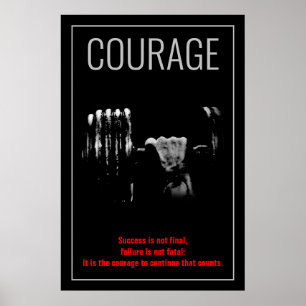 Poster Courage Bodybuilding Training Motivational