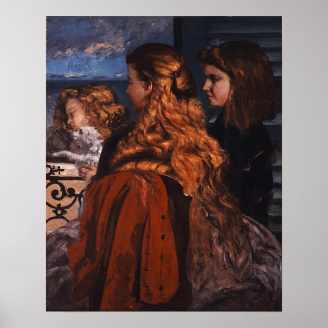 Poster Courbet - Três Jovens Mulheres Inglesas (Frente)