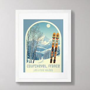 Poster Courchevel France Les trois Vallées ski