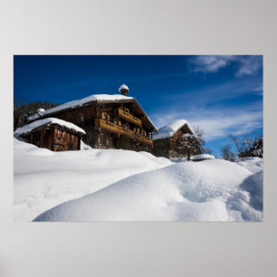 Poster Couros tradicionais de madeira em neve