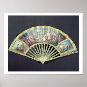 Póster Court Fan, French, século XVIII (marfim e c/c)