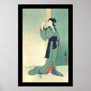 Póster Courtesan japonês (preto)