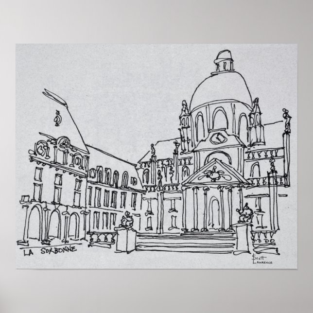 Poster Courtyard de La Sorbonne | Universidade de Paris (Frente)