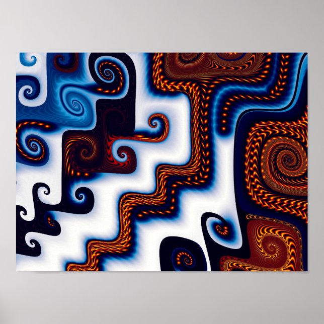 Póster Courtyard na Abstrato de Neve (Frente)