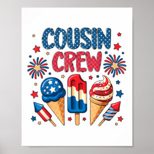 Poster Cousin Crew 4 De Julho Sorvete Crianças Patriotas