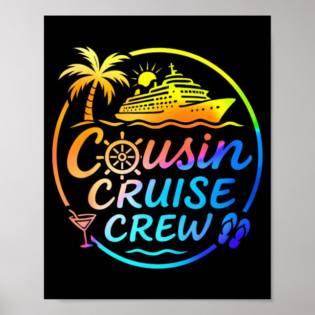 Poster Cousin Cruise Crew Trocal Summer Vacation Matching (Frente)