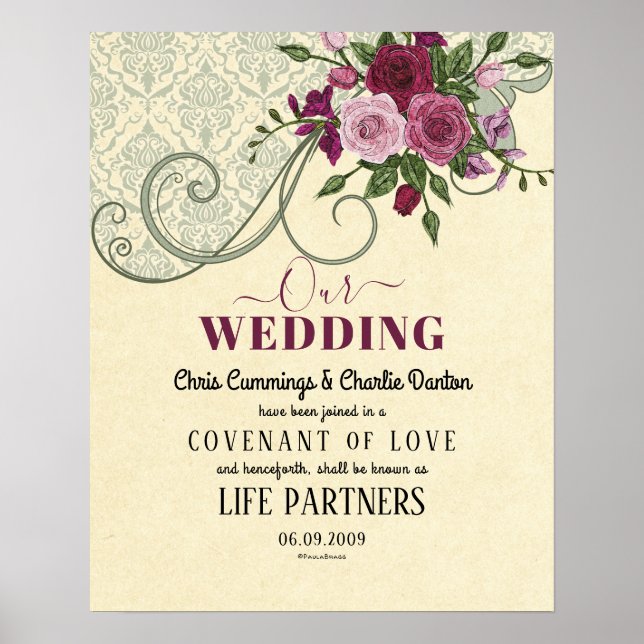 Poster "Covenant of Love" LifePartners Wedding Certificat (Frente)