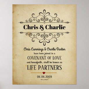 Poster "Covenant of Love" LifePartners WeddingCertificate