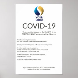 Poster Covid-19 Adicione seu aviso de Funcionarios profis