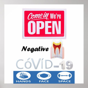 Poster Covid 19 Dentist Open Sign Matte