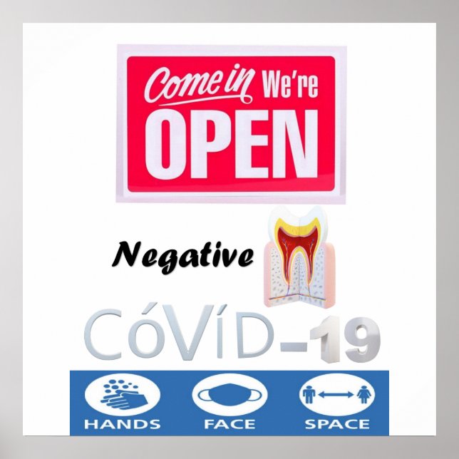 Poster Covid 19 Dentist Open Sign Matte (Frente)