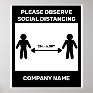 Poster COVID 19 Distanciação social Nome da empresa Poste
