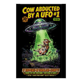 Póster Cow Abducted by a UFO #1