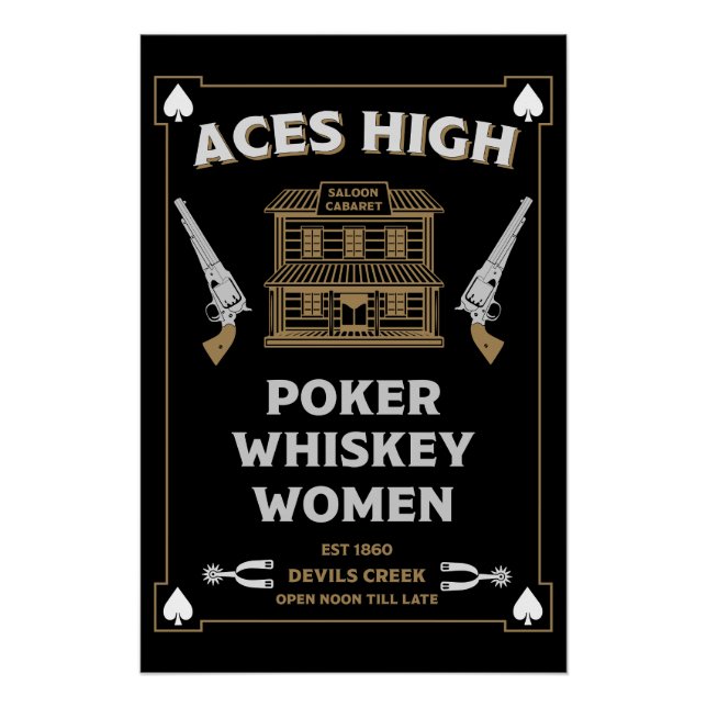 Póster Cowboy American Frontier Saloon (Frente)