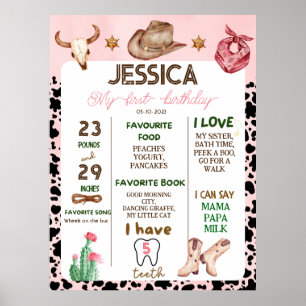 Poster Cowboy Birthday 1 rua Festa de aniversário Rodeo