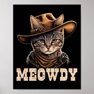 Poster Cowboy Cat Meowdy