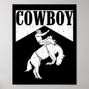 Poster Cowboy Cowgirl Rodeo Horse no Oeste