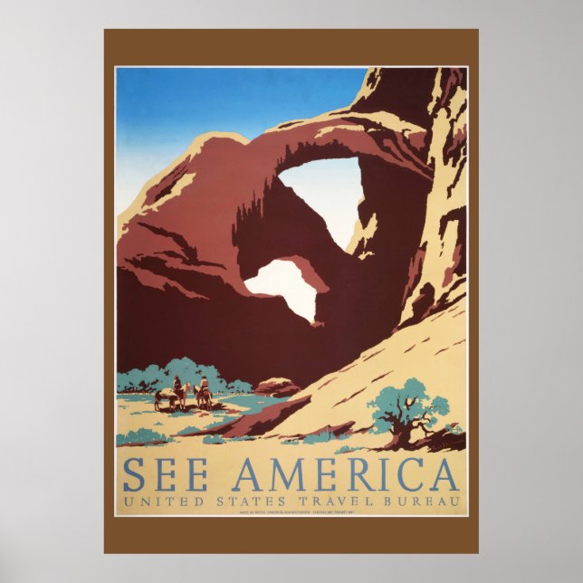 Póster Cowboy Desert Vintage Cavalos Ocidentais (Frente)