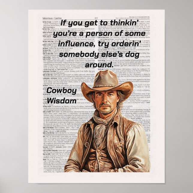 Poster Cowboy Ditos, Sabedoria, Se você acha... (Frente)