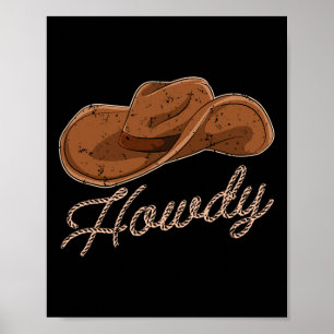 Poster Cowboy Hat Howdy Western Country Cowboy