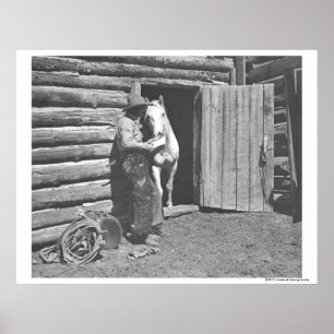 Poster Cowboy lendo uma carta