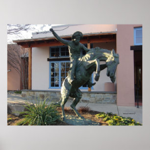 Poster Cowboy na estátua do Cavalo de Criação