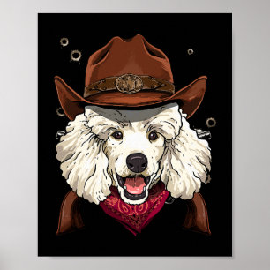 Poster Cowboy Poodle Western Rodeo Cowboy Hat e Bandana