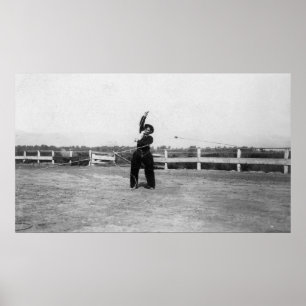 Poster Cowboy Praticando Suas Habilidades De Laço