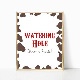 Poster Cowboy Rodeo Watering Hole Bebe Sinal do Partido