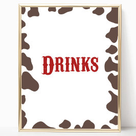 Poster Cowboy Rodeo Western Drining - Sinal de Festa de M