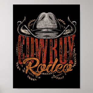 Poster Cowboy Rodeo Western Texan Gift Country Bull Ridin