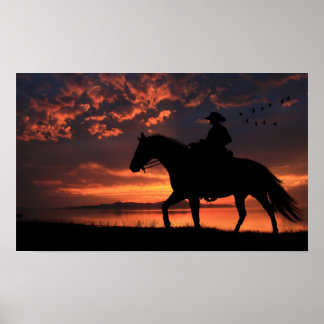 Poster Cowboy Sunset