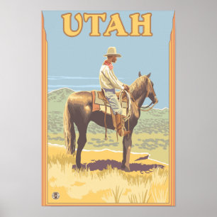 Poster Cowboy (Vista lateral)Utah