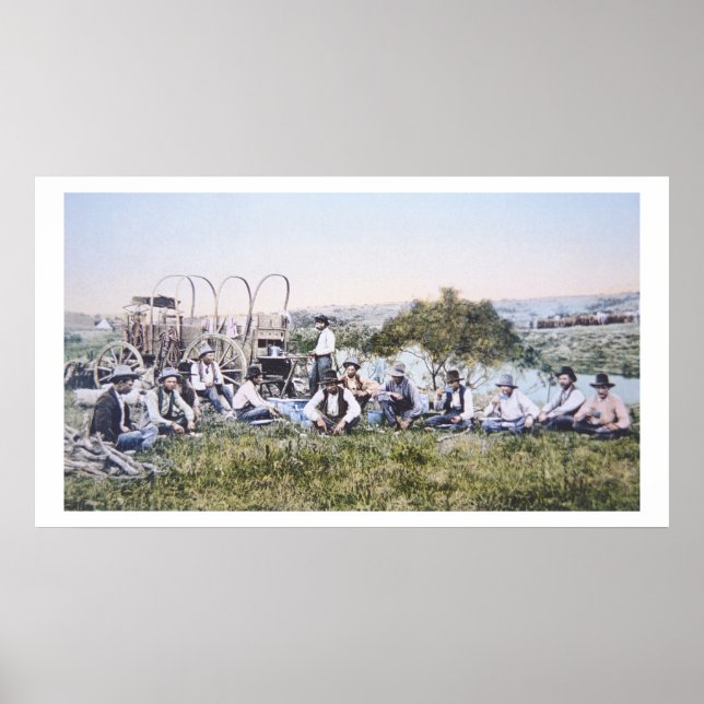 Póster Cowboys at Lunch, 1904 (foto) (Frente)