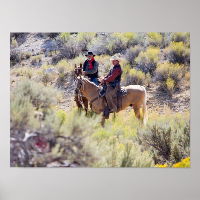 Poster Cowboys em Horseback Sagebrush Papais noeis Fe NM  (Frente)