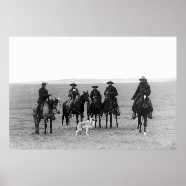 Póster Cowboys Roping a Cinza Wolf: 1887 (Frente)