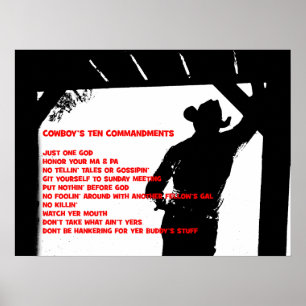 Póster Cowboy's Ten Commandments