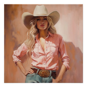 Póster Cowgirl Chic: Arte de Muro de Cowgirl