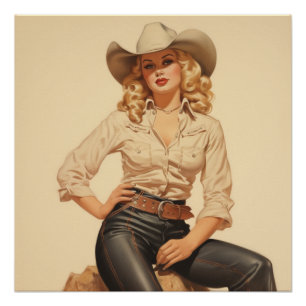 Póster Cowgirl Elegance Chronicles: Sussurros Selvagens d