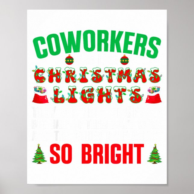 Poster Coworkers Are Like Christmas Lights Funny Office Q (Frente)