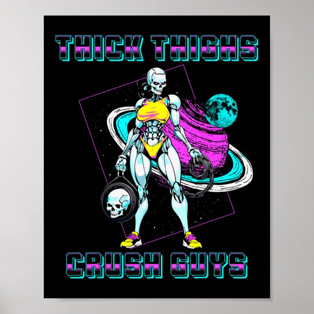 Poster Coxas grossas Caras Esmagadas Elevação de peso (Frente)