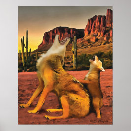 Poster Coyote "Coyote Howling"
